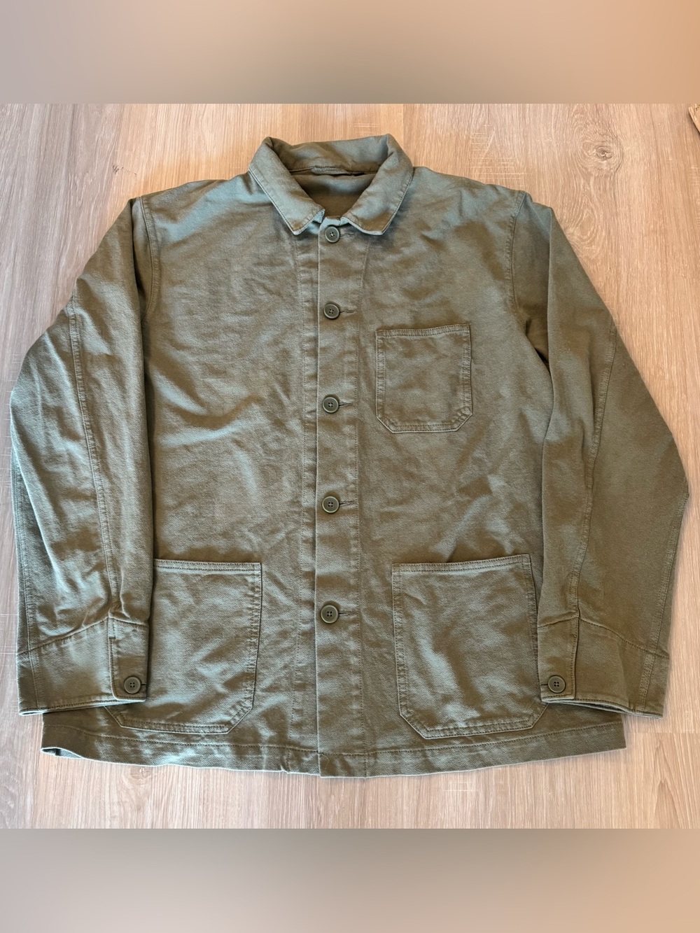 Uniqlo Military-Style Olive Green Field Chore Coat Jacket